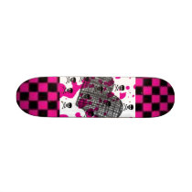 Pink + Black Skullz skateboards