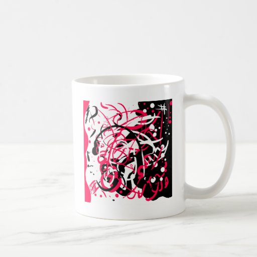 Pink & Black Splatter Coffee Mug Zazzle