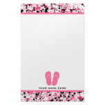Pink & Black Splatter & Pink Flip Flops Stationery