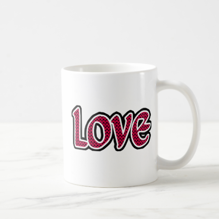 Pink & Black Spotted Love Coffee Mug