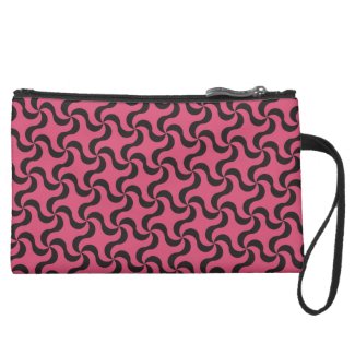 Pink & Black Swirl Patterned Clutch Bag Wristlet