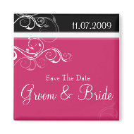 Pink & Black Swirls magnet