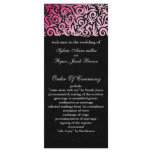pink black Wedding program Personalized Rack Card