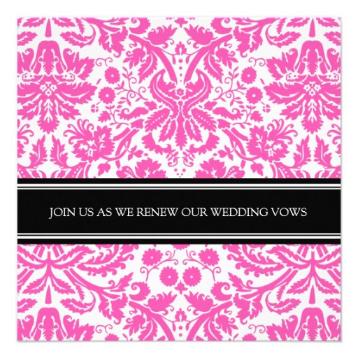 Pink Black Wedding Vow Renewal Invitation