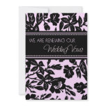 Pink Black Wedding Vow Renewal Invitation Card