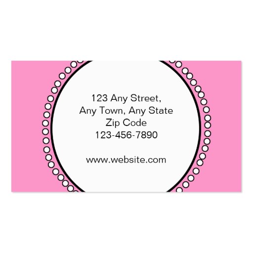 Pink Black White Baby Boutique Business Cards (back side)