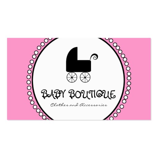 Pink Black White Baby Boutique Business Cards