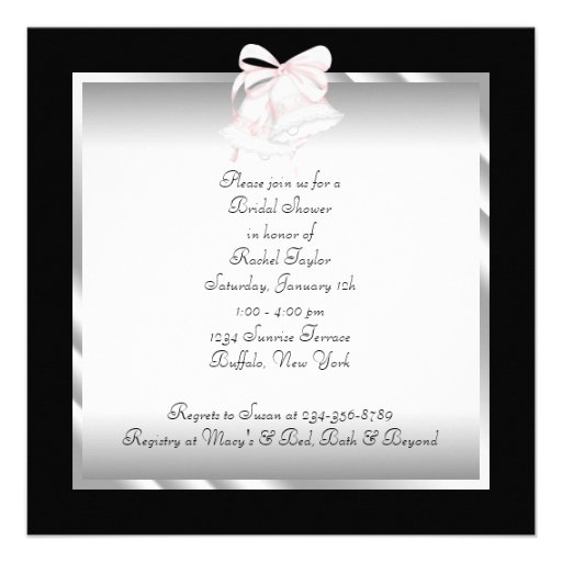 Pink Black White Corset Snowflakes Bridal Shower Personalized Invitation