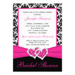 Pink Black White Damask Bridal Shower Invite