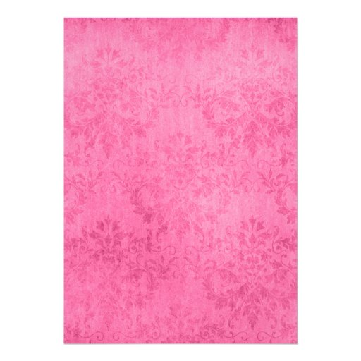 Pink Black White Floral Damask Bridal Shower Personalized Invites