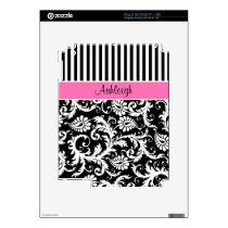 Pink Black White Striped Damask iPad 2 Skin
