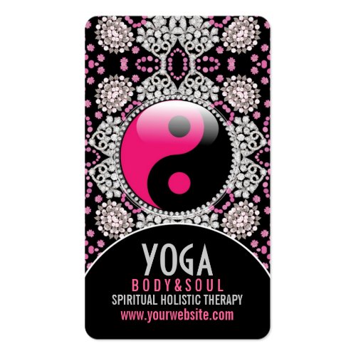 Pink Black YinYang Yoga Balance Business Cards