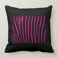 Pink & Black Zebra Print throwpillow