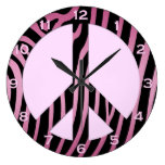 Pink Black Zebra Print Wall Clock