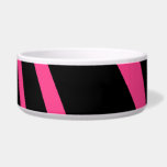 Pink Black Zebra Stripes Dog Pet Bowl Dog Water Bowl