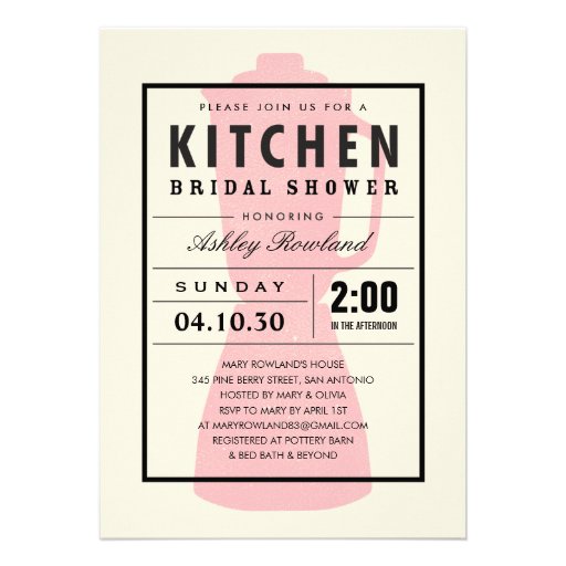 Pink Blender Kitchen Shower Invitations