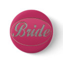 Pink Bling Bride buttons by perfectpostage Pink Bling Bride buttons