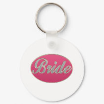 Pink Bling Bride keychains