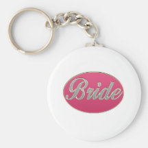 Pink Bling Bride Keychains