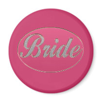 Pink Bling Bride magnets