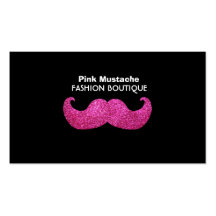 Pink Bling Mustache (Faux Glitter Graphic) Business Card