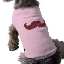Pink Bling Mustache (Faux Glitter Graphic) Pet Clothes