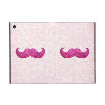 Pink Bling Mustache (Faux Glitter Graphic) iPad Mini Covers