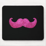Pink Bling Mustache (Faux Glitter Graphic) Mouse Pads