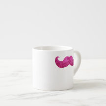 Pink Bling Mustache (Faux Glitter Graphic) Espresso Cup