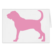 Pink Bloodhound Dog Card