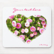 Pink Blooming Heart Custom Mousepad