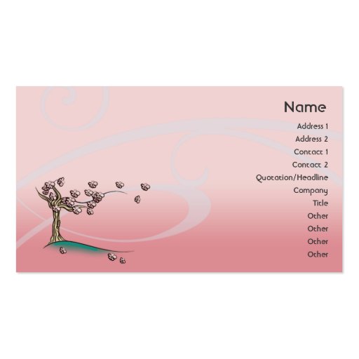 Pink Blossom - Business Business Card Templates (front side)