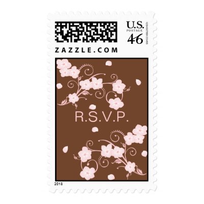 Pink Blossom RSVP Invitation Announcement Postage