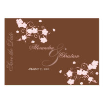 Pink Blossom Save The Date Wedding MiniCard profile cards by Ruxique Pink Blossom Save The Date Wedding MiniCard profile cards