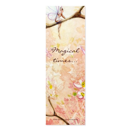 Pink Blossom View Bookmark Business Card Template (back side)