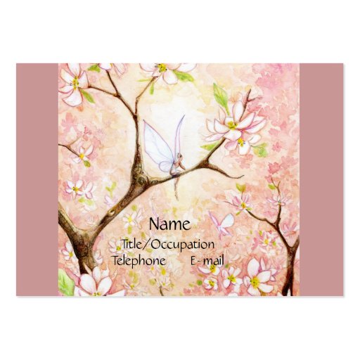 Pink Blossom View Business Cards (front side)