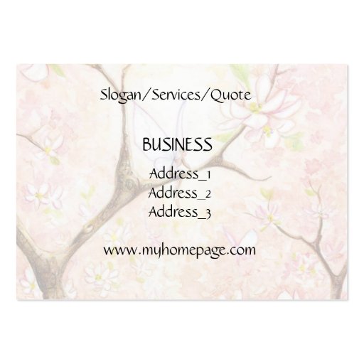 Pink Blossom View Business Cards (back side)