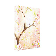 Pink Blossom View Canvas Stretched Canvas Print