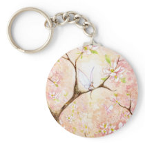 "Pink Blossom View" Keychain