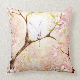 &amp;quot;Pink Blossom View&amp;quot; Pillow