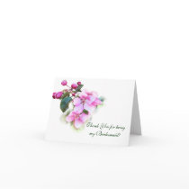 Pink Blossoms Watercolor Bridesmaid Note Card