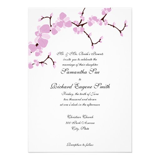 Pink Blossoms Wedding Invitation