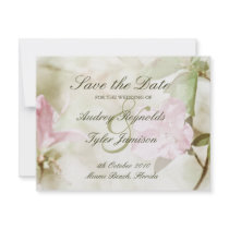 Pink Blossoms Wedding Save the Date Custom Announcements