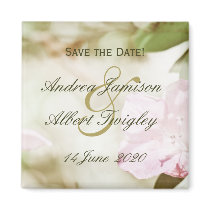 Pink Blossoms Wedding Save the Date magnets
