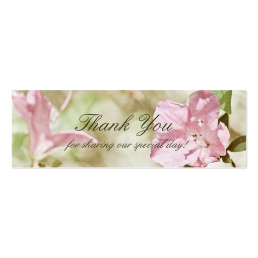 Pink Blossoms Wedding TinyThank You Cards Business Card Template