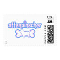 Pink & Blue Affenpinscher Postage Stamps