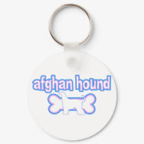 Pink & Blue Afghan Hound keychains