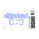 Pink & Blue Afghan Hound Postage Stamps