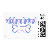 Pink & Blue Afghan Hound Postage Stamps