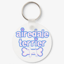 Pink & Blue Airedale Terrier keychains by MenagerieMayhem Pink & Blue Airedale Terrier keychains